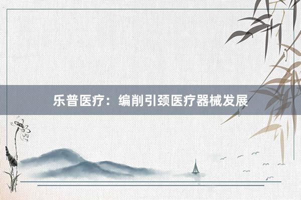 乐普医疗：编削引颈医疗器械发展